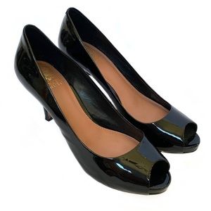 VINCE CAMUTO Kiley Patent Leather Peep Toe Heels